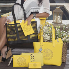 Looking Good Leather Sunglasses Case-Lemon